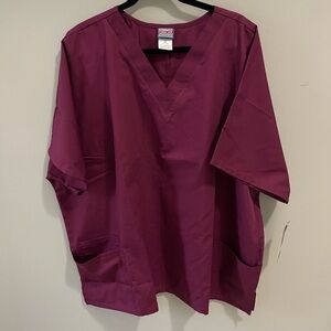 CHEROKEE Workwear Scrub Top Size 3XL burgundy boxAH
